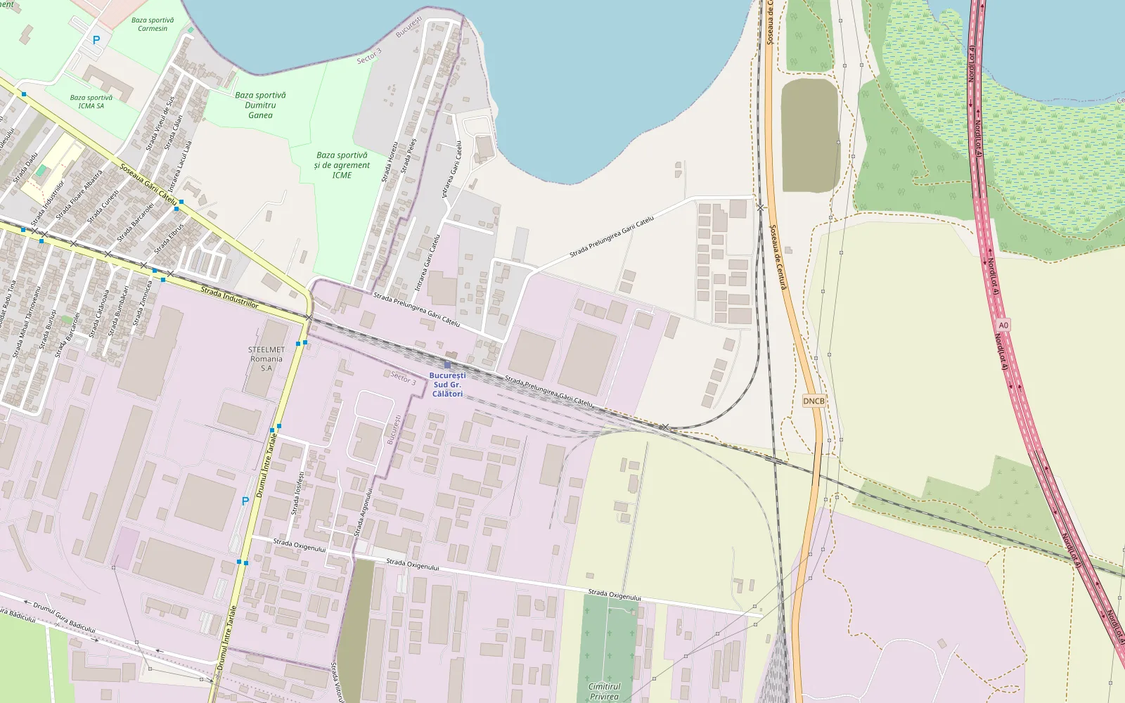Harta zonei: Strada Prelungirea Garii Catelu, nr. 12, Căldăraru 077035, jud. Ilfov
