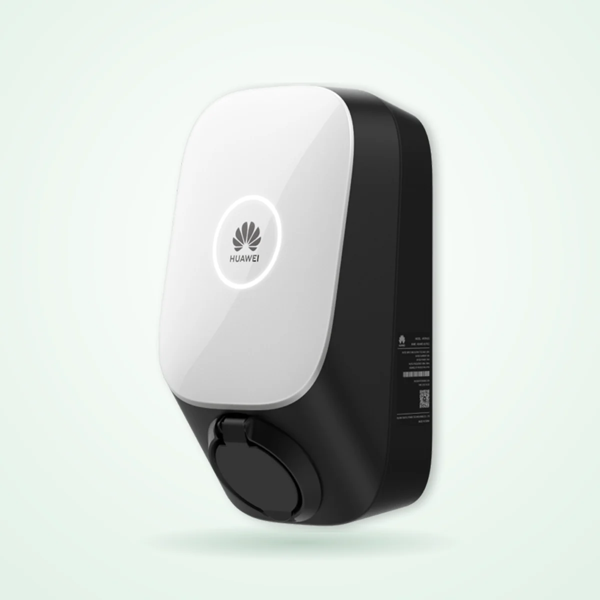 Stația de încărcare Huawei Smart Charger: carcasă alb cu negru, cu priză Type 2 în partea de jos